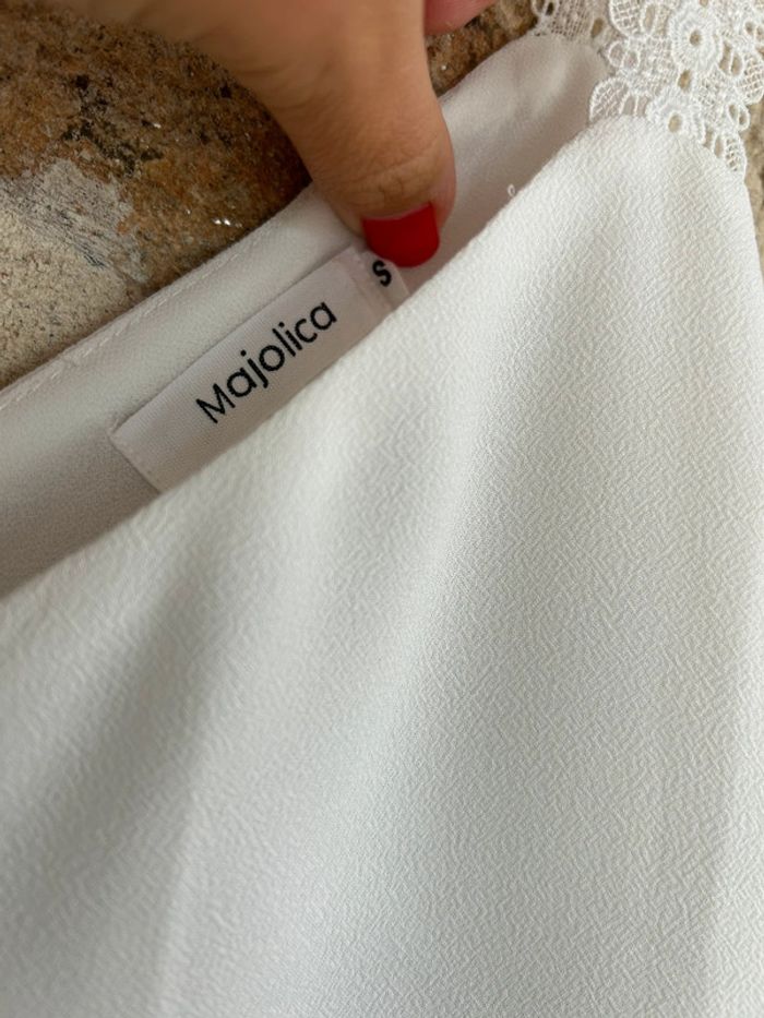 Haut blanc avec détails dentelle - Easy Clothes - photo numéro 3