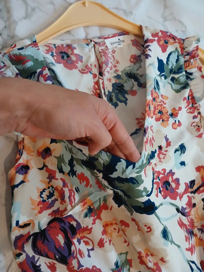 Combi pantalon fleurie Emma & Ella taille S - photo numéro 7