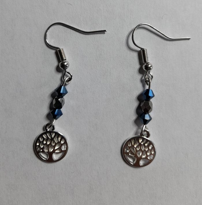Boucles d'oreilles pendantes arbre de vie - photo numéro 8