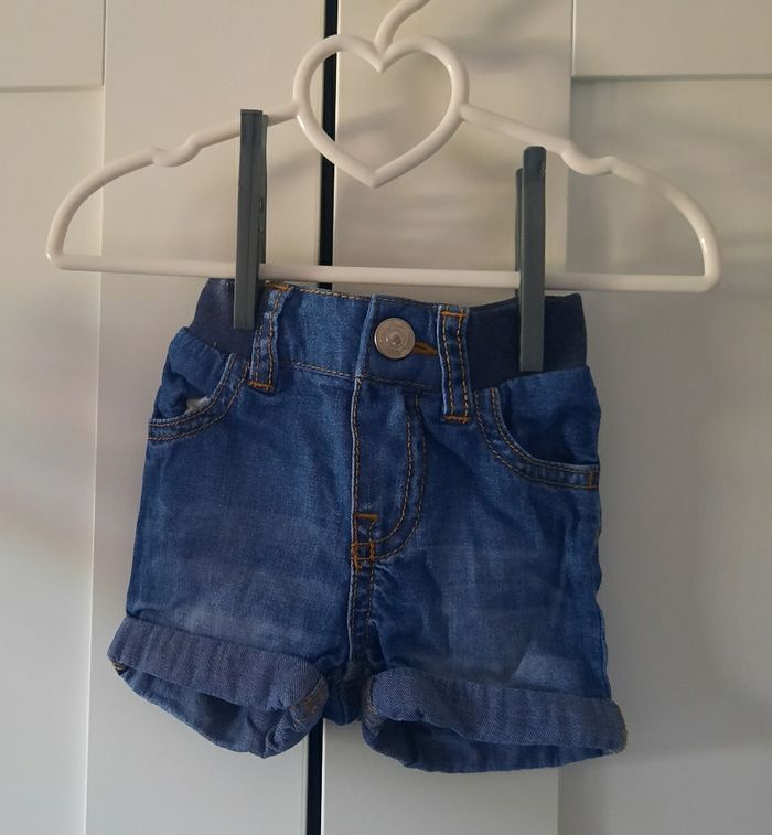 Short Jean Jeans Bébé 0-1M H&M Coupe Mixte - photo numéro 1