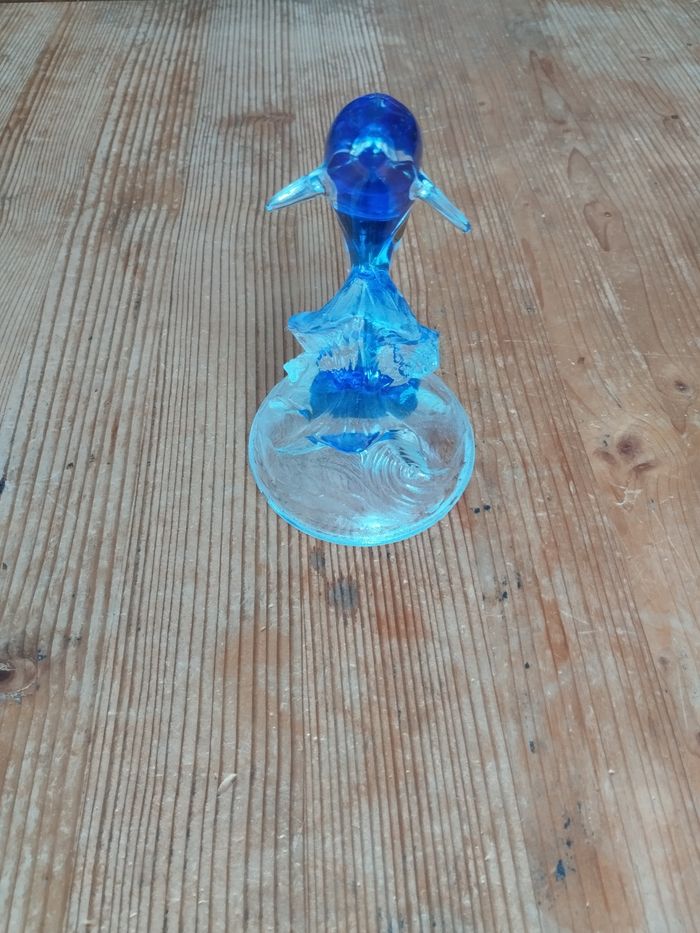 Sculpture en cristal - Cristal d'Arques - Dauphin sur une vague - photo numéro 5