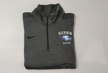 Vêtement Homme Sweat zippé 1/4 Haut de sport gris Keiser Tennis Nike dri-fit taille L #Retrostreet