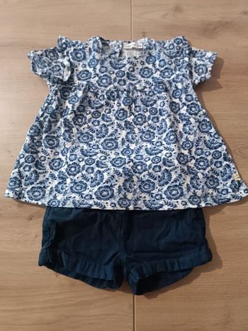 Ensemble foncé blouse + short