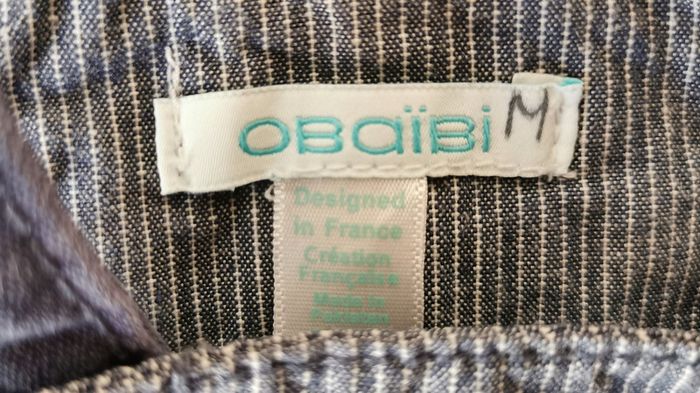 Salopette rayée bleu-blanc Obaïbi 6 mois - photo numéro 5