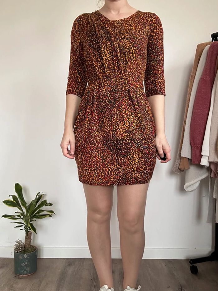 3 Suisses Robe orange à motif – Taille 36 – Très bon état - photo numéro 3