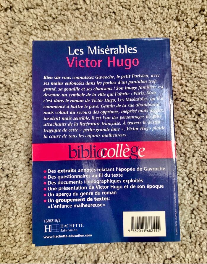 🪴 Livre Les Misérables – Victor Hugo – Bibliocollège – Très bon état - photo numéro 2