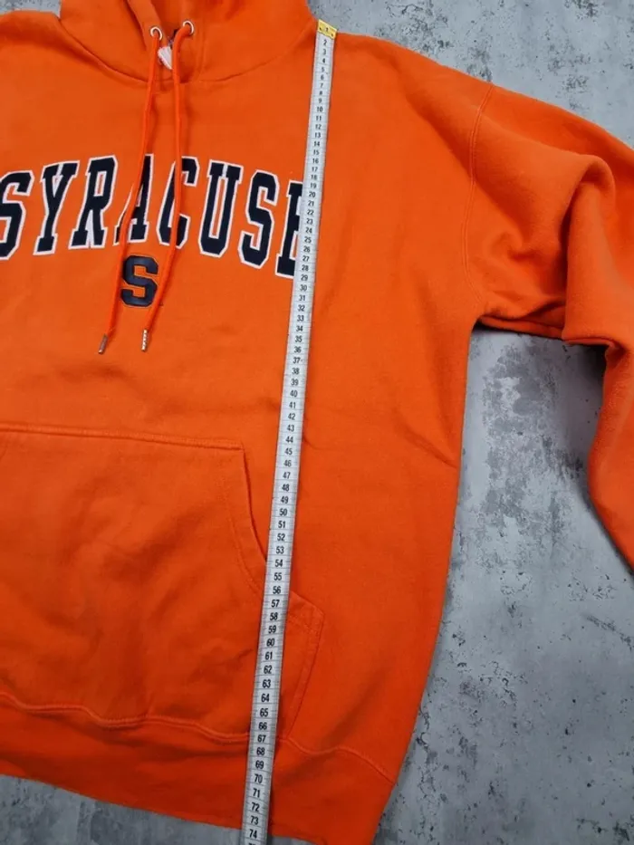 Pull à capuche universitaire orange – L Hommes (taille très grand) - photo numéro 7