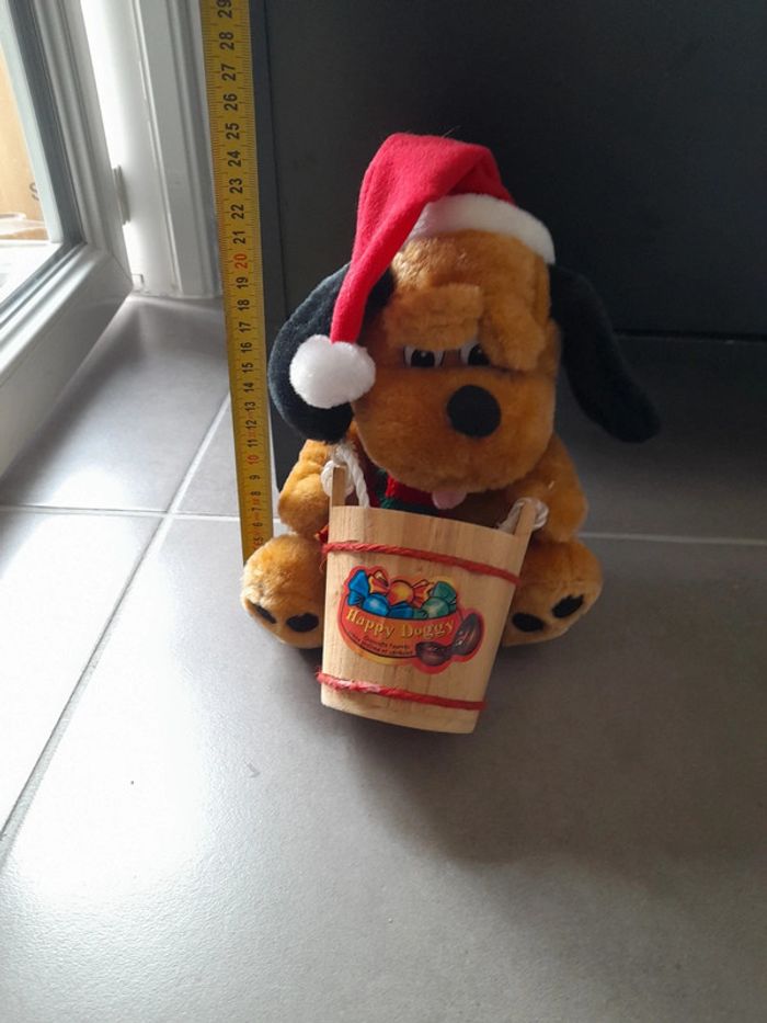 Peluche chien Noël avec seau - photo numéro 6