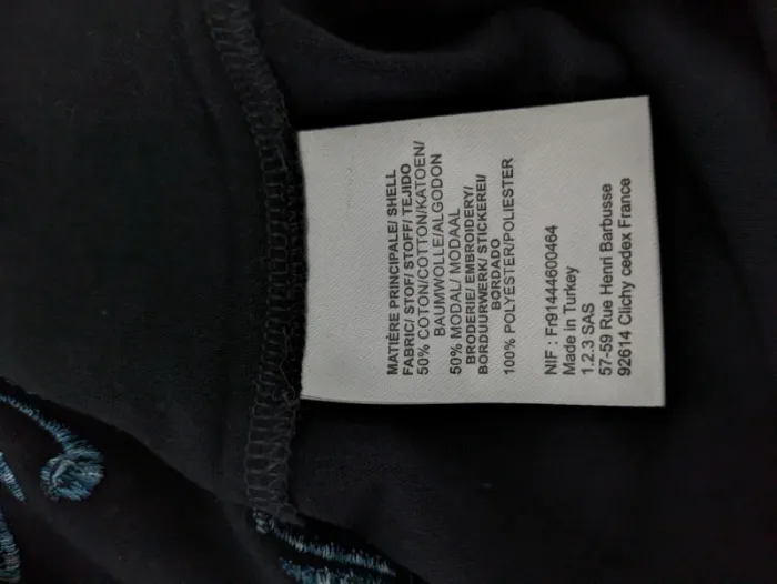 Top brodé marine manches 3/4 - 123 - taille 38 - photo numéro 4