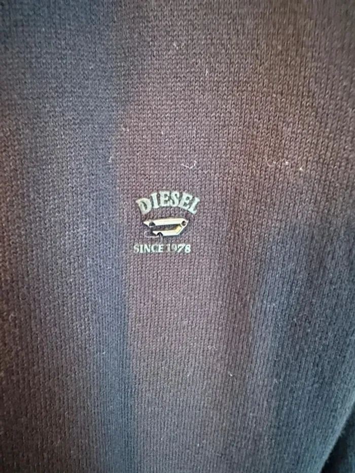 Gilet cardigan noir/marine - diesel - homme taille S - photo numéro 2