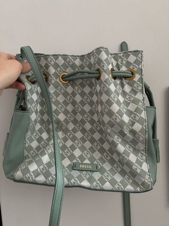 Sac à main vert en cuir Fossil