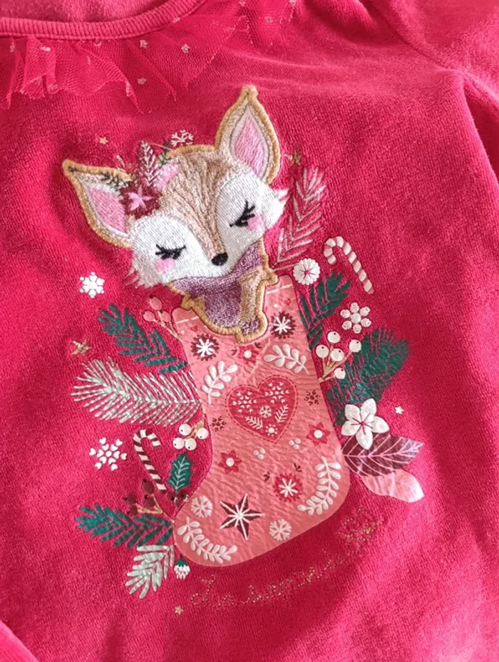 Pyjama Sergent Major 6 ans velours rouge - photo numéro 2