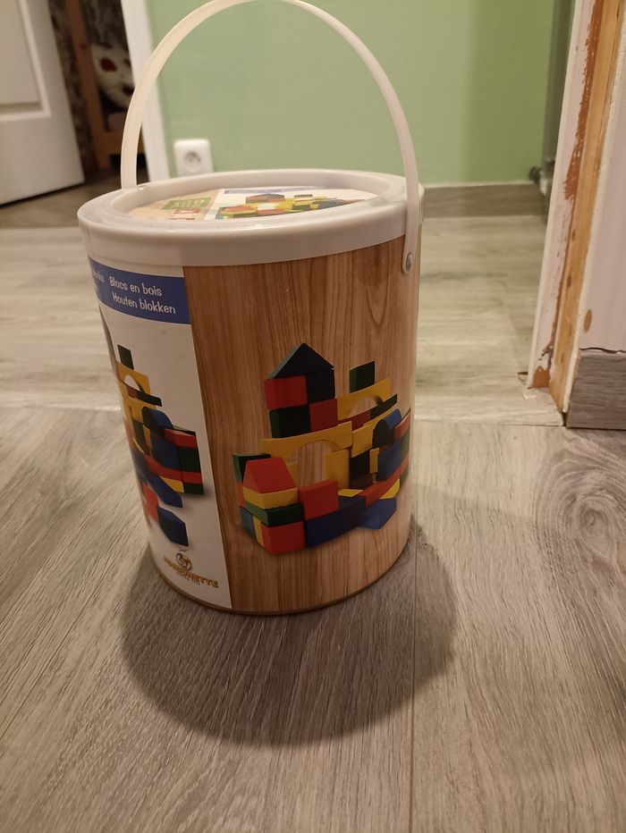Jeu cubes bois divers couleur - photo numéro 2