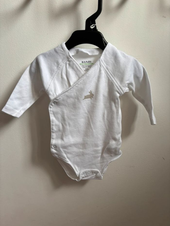Lot 5 bodies blancs/gris manches longues mixte 3 mois - photo numéro 5