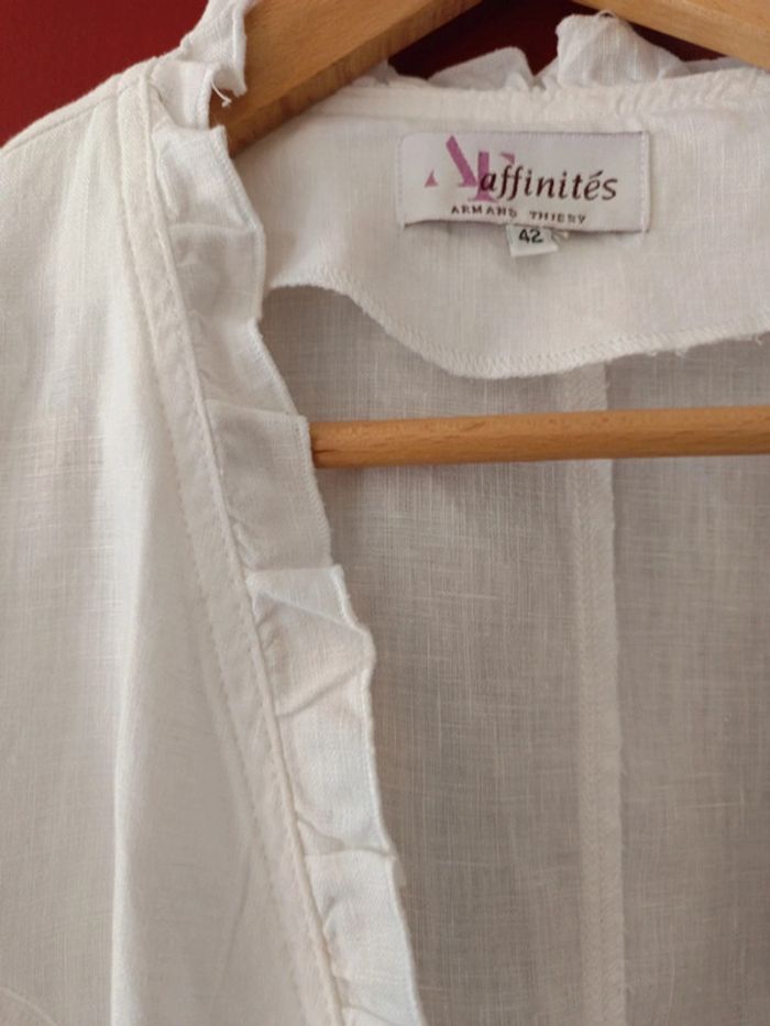 Veste blouse Armand Thiery t.42 100% lin - photo numéro 4