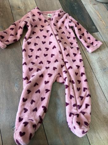 Veste Combi rose avec cœurs violets 12 mois sincère