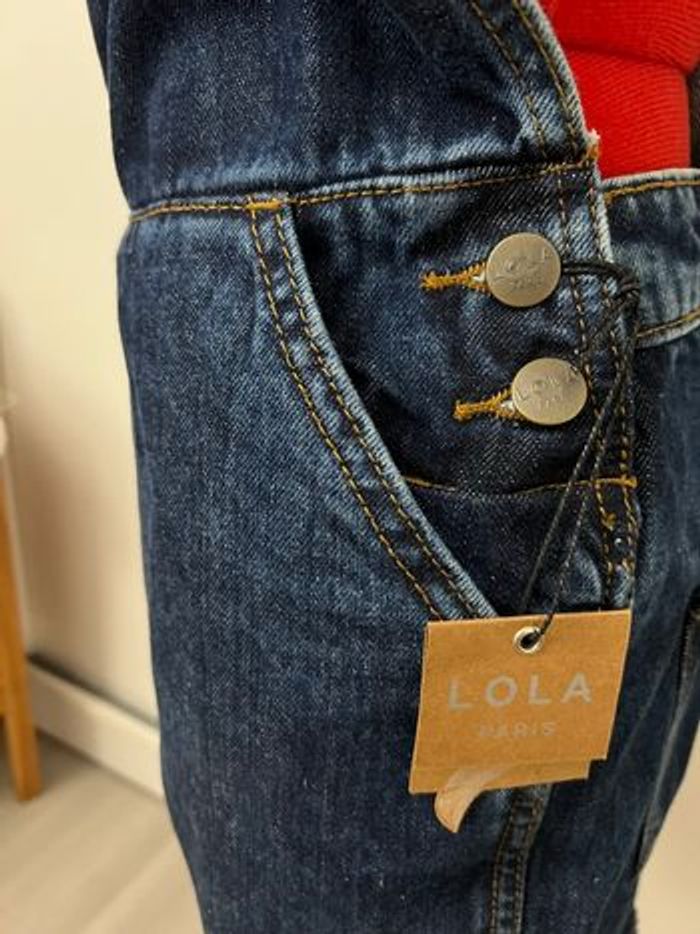 Salopette short jean bleu brut Lola - photo numéro 3