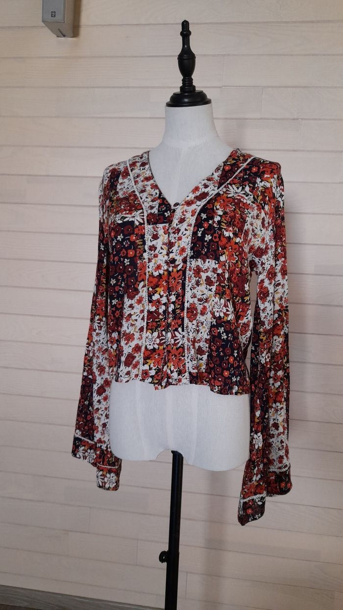 Chemise bohème hippie manches longues evasées - photo numéro 4