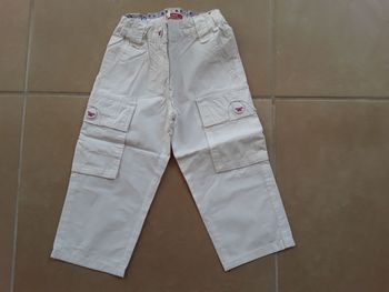 Pantalon court blanc fille DPAM en 3 ans TBE