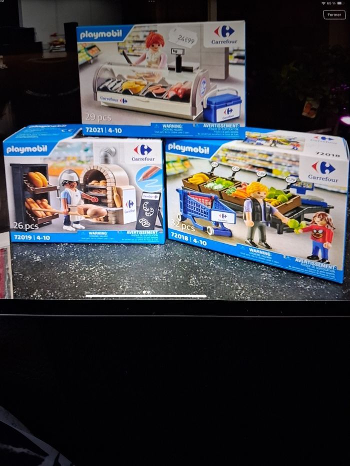 Lot de 3 boîtes neuves playmobil. 30 % avec code remise