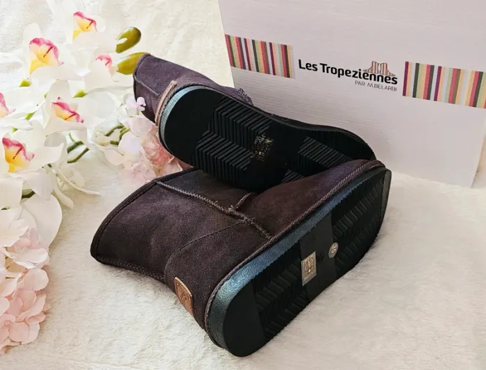 Bottes Mi Hautes Bottines Boots Cuir Fourrées Les Tropeziennes T35 - photo numéro 2