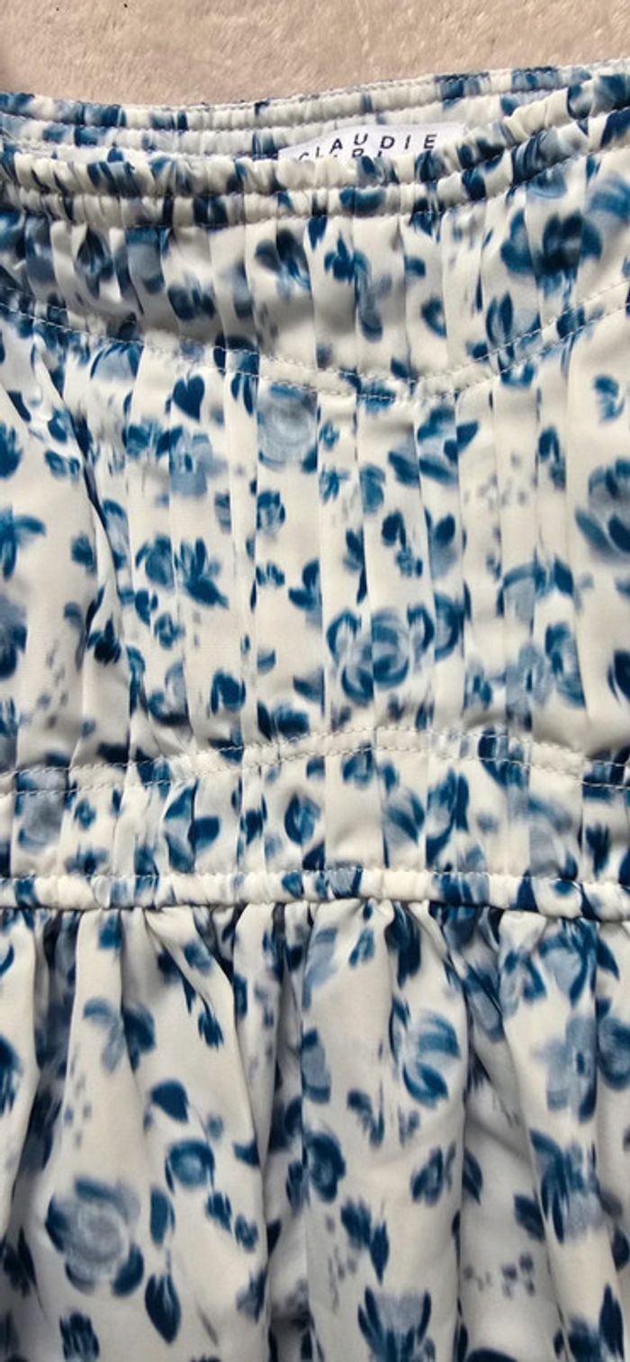 Robe d'été Claudie Pierlot Paris à fleurs bleues taille 38 - photo numéro 10