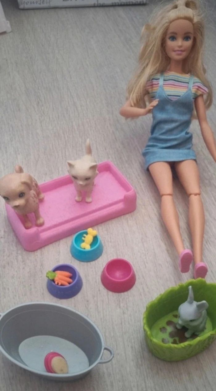 Barbie et le bain des animaux