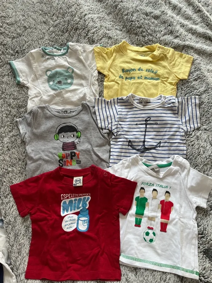 Lot tee shirt manches courtes 3 mois