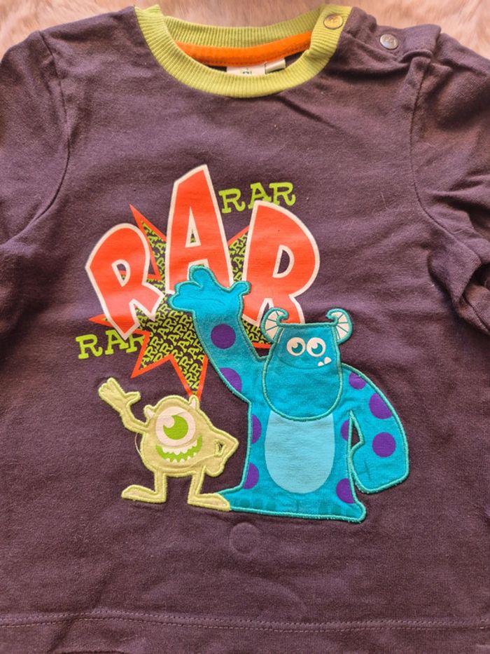 T-shirt marron monstre et compagnie 12 mois - photo numéro 2
