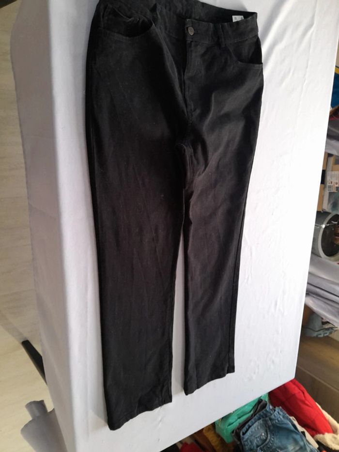 Pantalon droit scottage effet cuir de veau en coton taille 44 - photo numéro 5