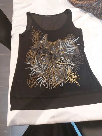 Débardeur Femme Morgan Taille M/38 noir et doré très bon état