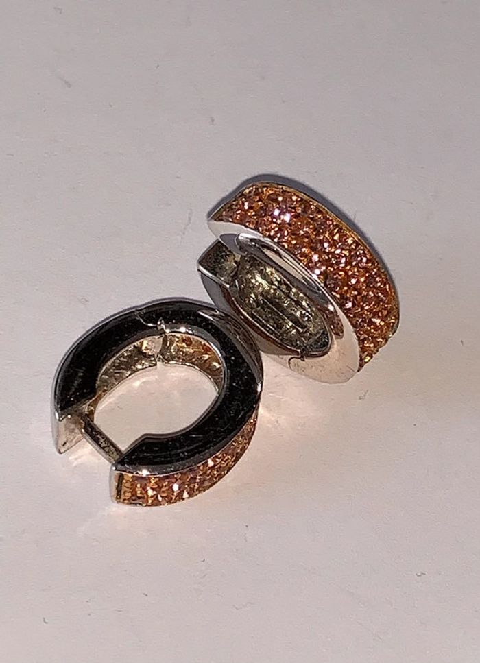 Créoles argent massif pavage cubic zirconia - photo numéro 3