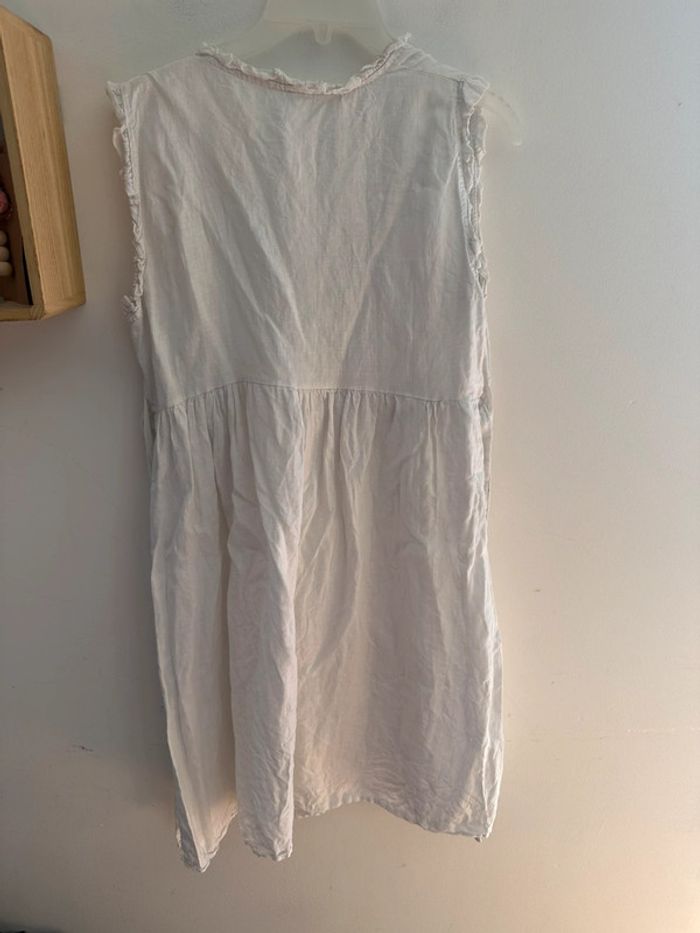 Robe blanche en lin Femme, taille L - photo numéro 5