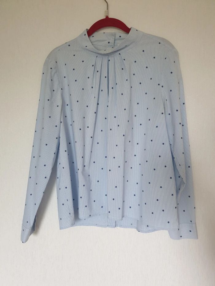 Blouse bleu et blanc rayée étoile HM 40