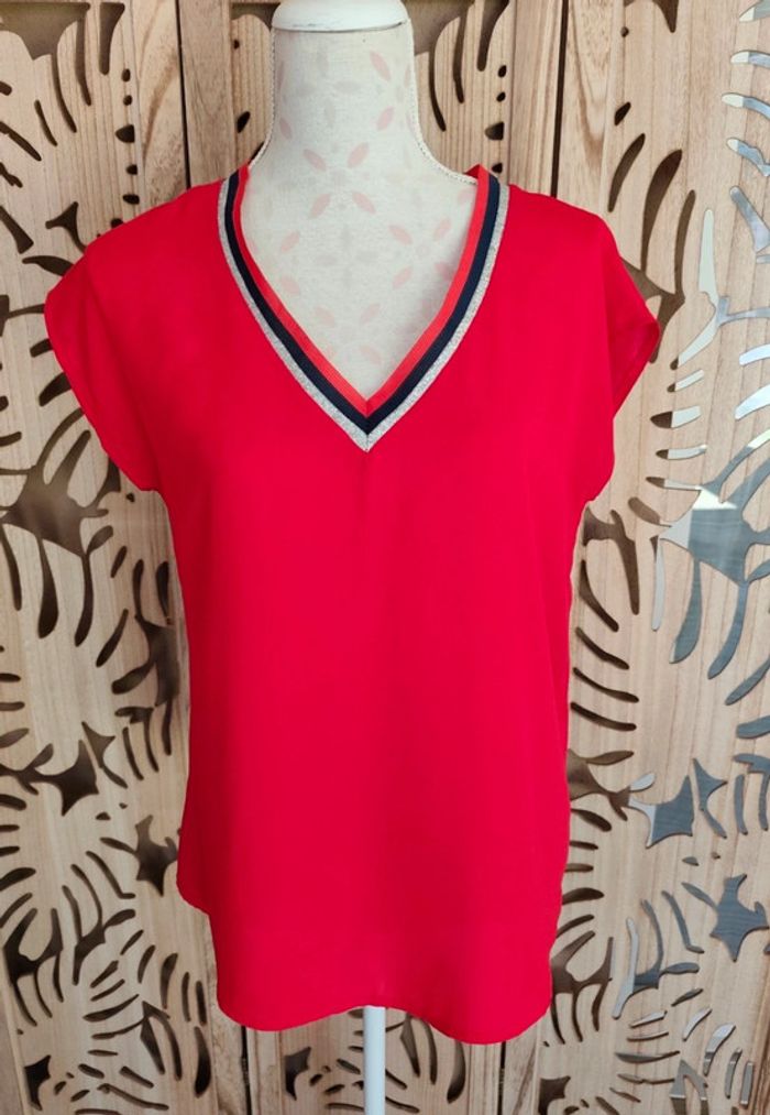 Blouse fluide et légère col V Taille 2 Rue des Abbesses - photo numéro 3