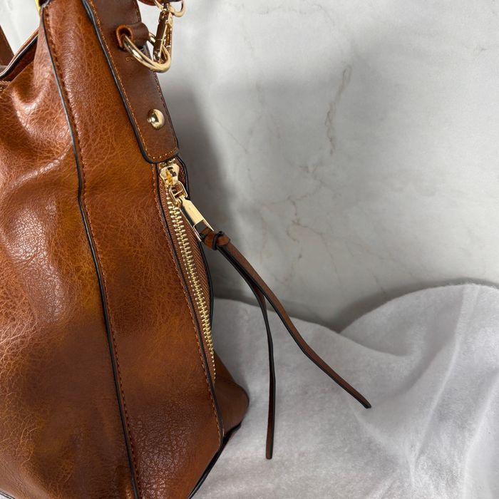 Sac hobo marron simili cuir haut de gamme grande capacité tendance - photo numéro 5