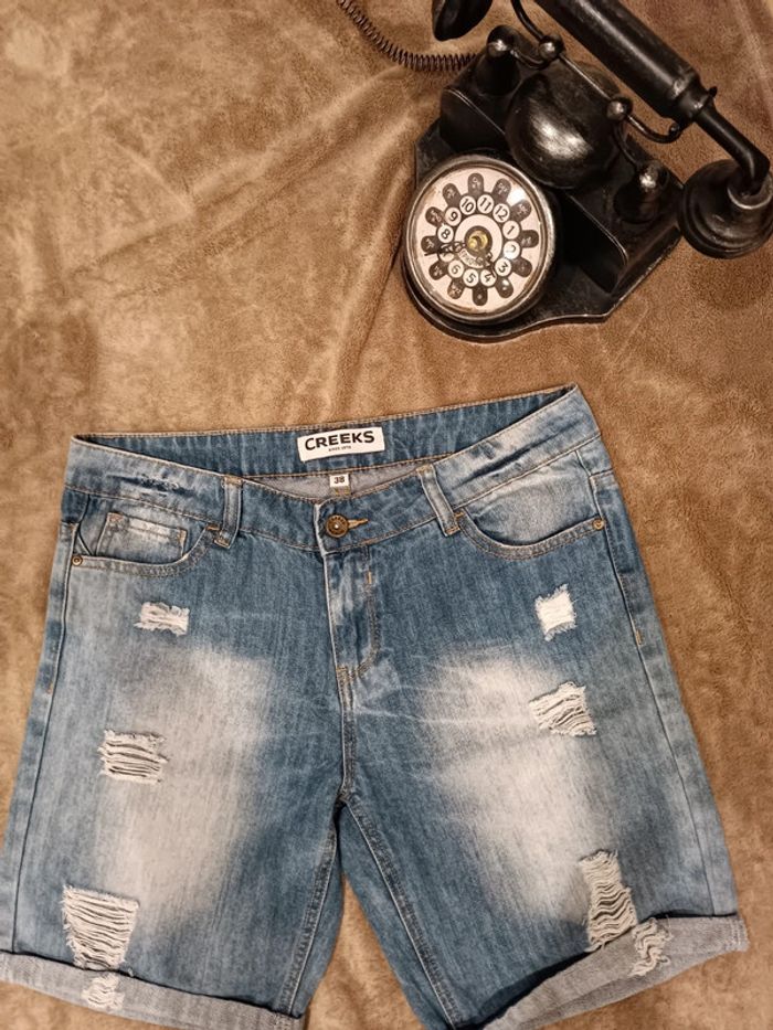 Short en jean homme destroy - photo numéro 7