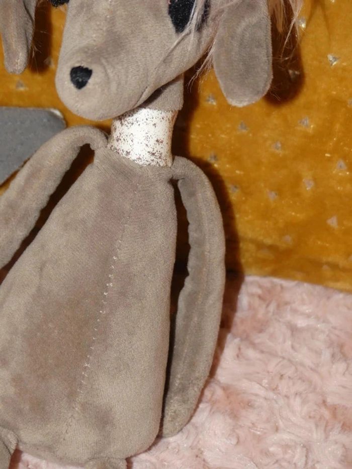 Doudou chien Jellycat gris rose 🐶tbe - photo numéro 3