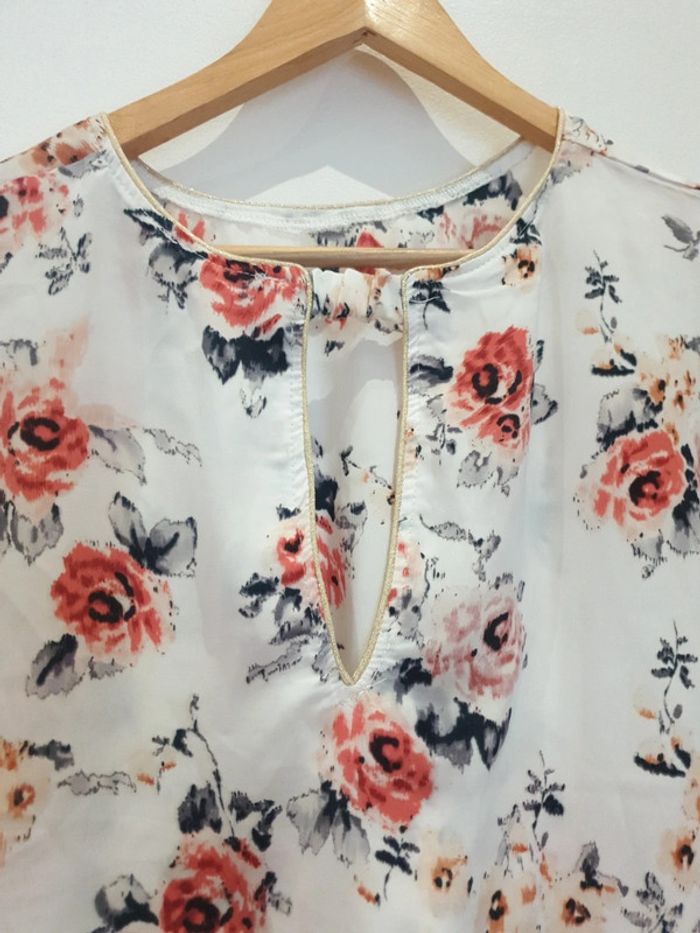Blouse type soie fleurie A1177 - photo numéro 3