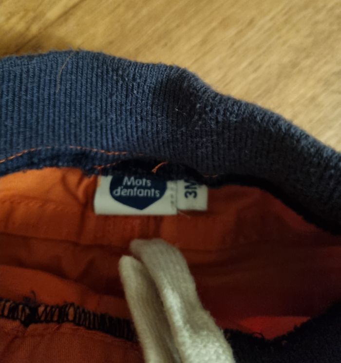 pantalon garçon orange mots d'enfants taille 3 mois - photo numéro 2