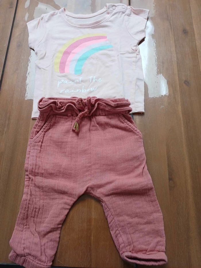 Ensemble 6/9m đ bas verbaudet haut primark - photo numĂ©ro 2