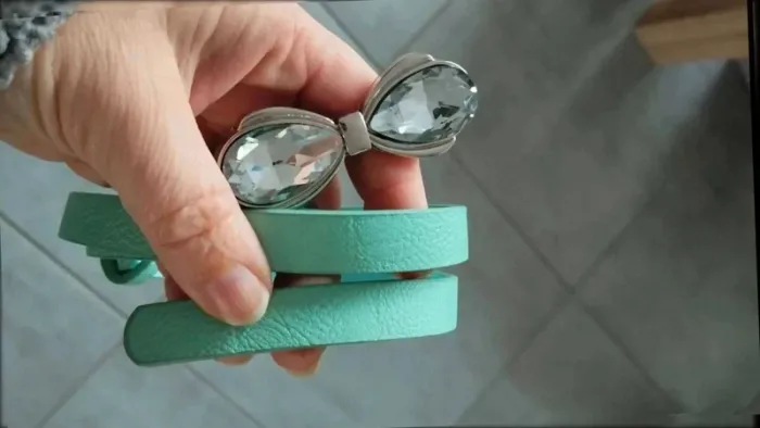 Ceinture fine bleu boucle effet noeud - photo numéro 9