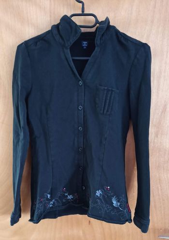 Chemise gris anthracite avec broderie -Terre de Marins