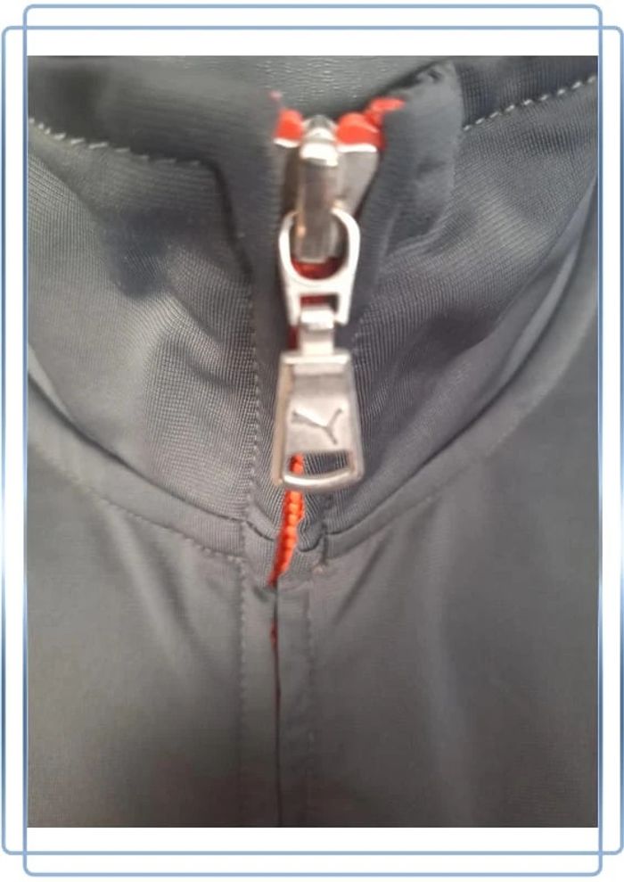 Veste légère puma vintage/ homme - taille L / rouge et grise - brodé (330) - photo numéro 4