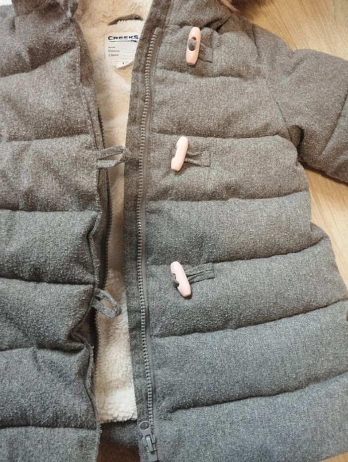 Manteau chaud doublé fille 18 mois avec capuche Creeks - photo numéro 5