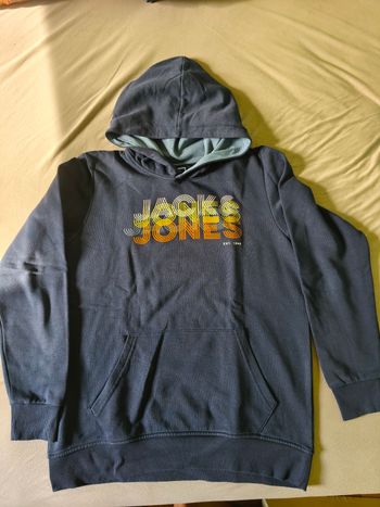 Sweat à capuche garçon 16 ans Jack & Jones bleu marine