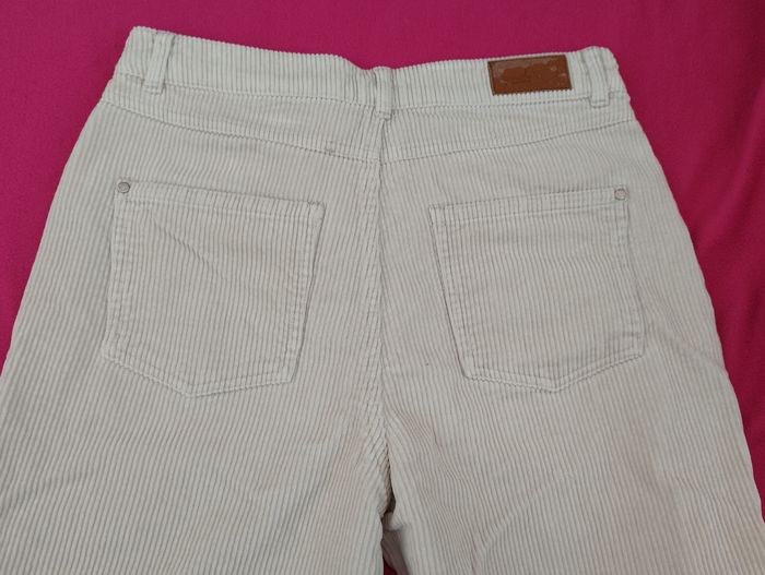 Pantalon large en velours côtelé beige Bizbee T38 - photo numéro 3
