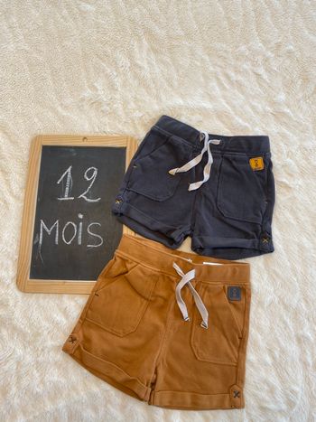 Lot de 2 shorts okaïdi 12 mois