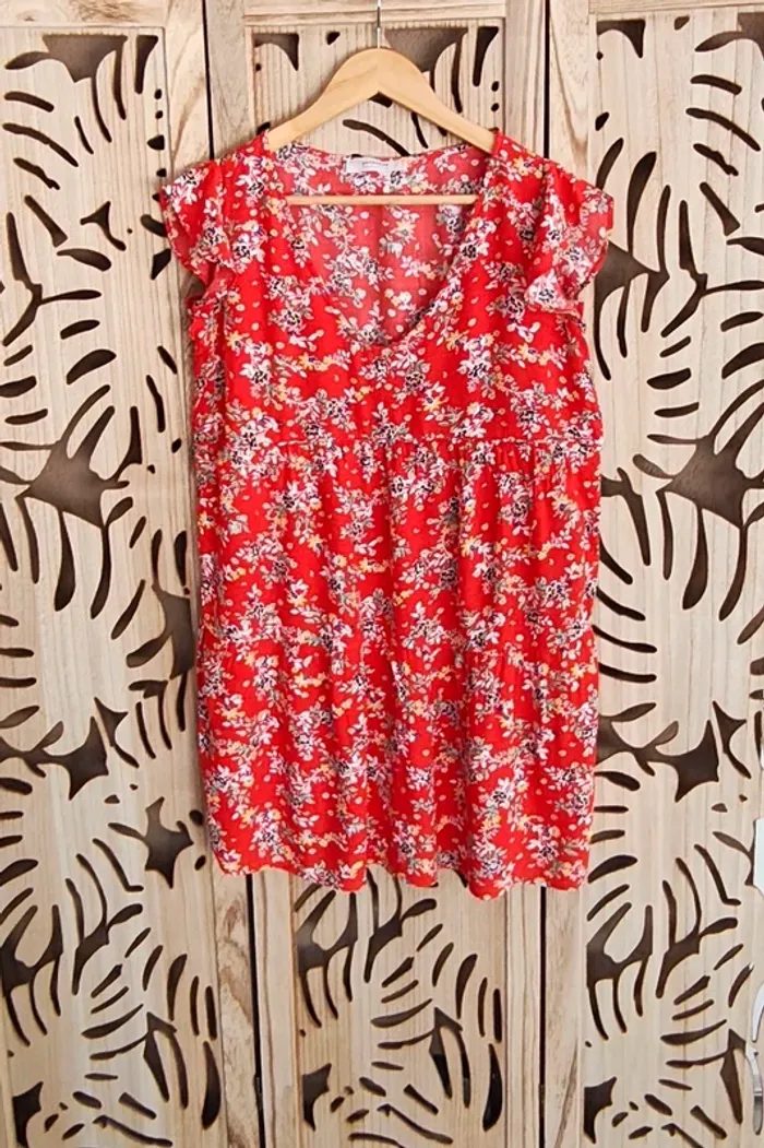 Robe mini  fluide imprimée fleurie Promod - photo numéro 11