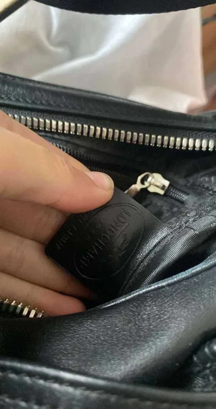 Sac Vintage Baguette Longchamp Noir Effet Ceinture - Comme Neuf - photo numéro 4
